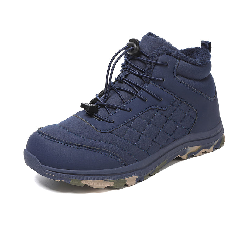 Men’s Fur Lined Winter Work Boots, Non-Slip Insulated Hiking Ankle Boots