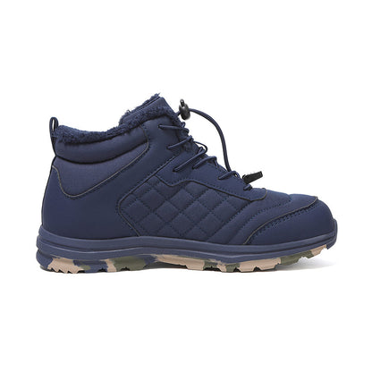 Men’s Fur Lined Winter Work Boots, Non-Slip Insulated Hiking Ankle Boots