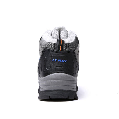 Men’s Warm-Lined Wide Fit Hiking Shoes – Waterproof, Non-Slip & Cushioned Arch Support for Winter Comfort