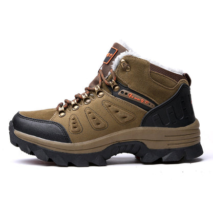 Men’s Warm-Lined Wide Fit Hiking Shoes – Waterproof, Non-Slip & Cushioned Arch Support for Winter Comfort