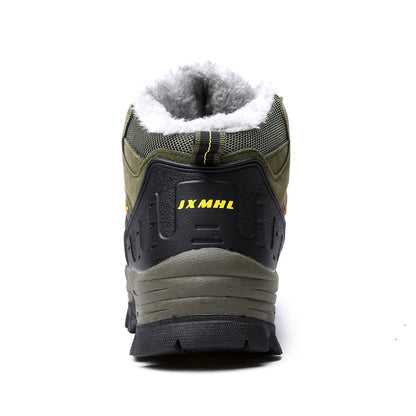 Men’s Warm-Lined Wide Fit Hiking Shoes – Waterproof, Non-Slip & Cushioned Arch Support for Winter Comfort