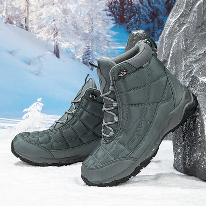Men’s Hiking Boots – Warm Plush Lining, Non-Slip Traction, Wide Toe, Arch & Ankle Support, Windproof, Waterproof