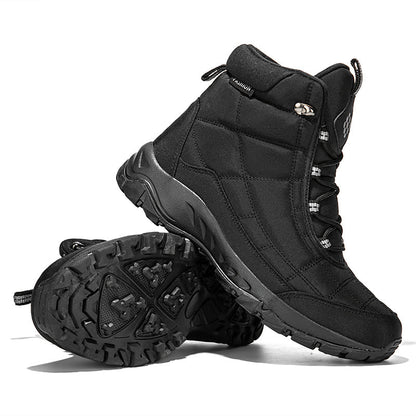 Men’s Hiking Boots – Warm Plush Lining, Non-Slip Traction, Wide Toe, Arch & Ankle Support, Windproof, Waterproof
