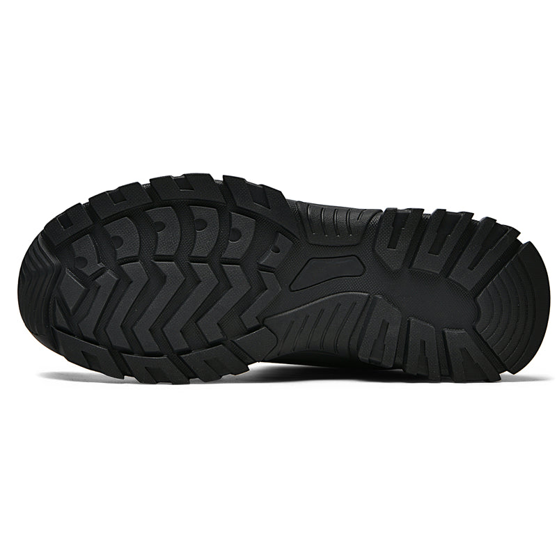 Mens Orthopedic Tactical Boots, Waterproof Leather Wide Toe Hiking Combat Boots with Arch Support, Non-Slip Work Shoes for Trekking Hunting Training