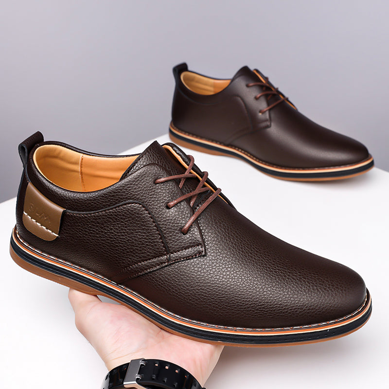 Men’s Leather Derby Shoes, Lightweight Lace-Up Work & Walking
