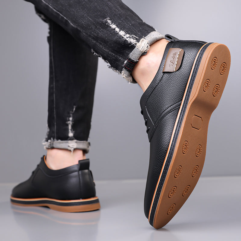 Men’s Leather Derby Shoes, Lightweight Lace-Up Work & Walking