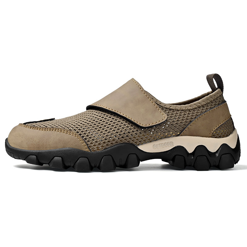 (⏰Limited Time Sale 70% OFF) Men's Orthopedic Arch Support Wide Toe Lightweight Outdoor Walking Shoes, Breathable Mesh Slip-On Non-Slip Work Shoes