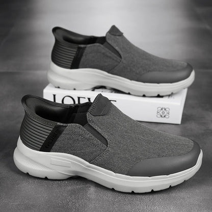 Men‘s’ Slip-On Running Walking Shoes - Zero Laces Comfort, Non-Slip Traction & Cushioned Support