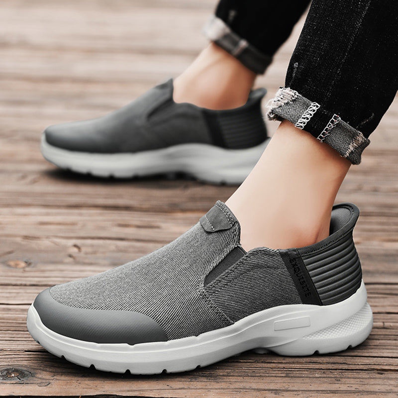 Men‘s’ Slip-On Running Walking Shoes - Zero Laces Comfort, Non-Slip Traction & Cushioned Support