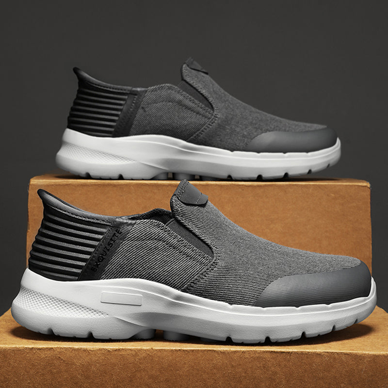 Men‘s’ Slip-On Running Walking Shoes - Zero Laces Comfort, Non-Slip Traction & Cushioned Support