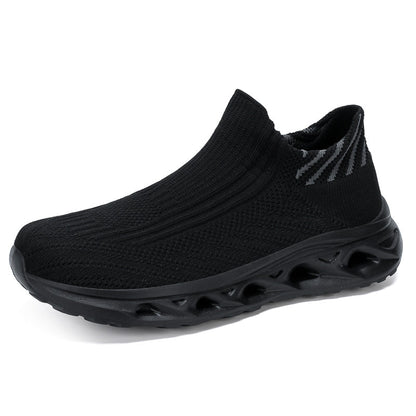 Men‘s’ Slip-On Running Walking Shoes - Zero Laces Comfort, Non-Slip Traction & Cushioned Support