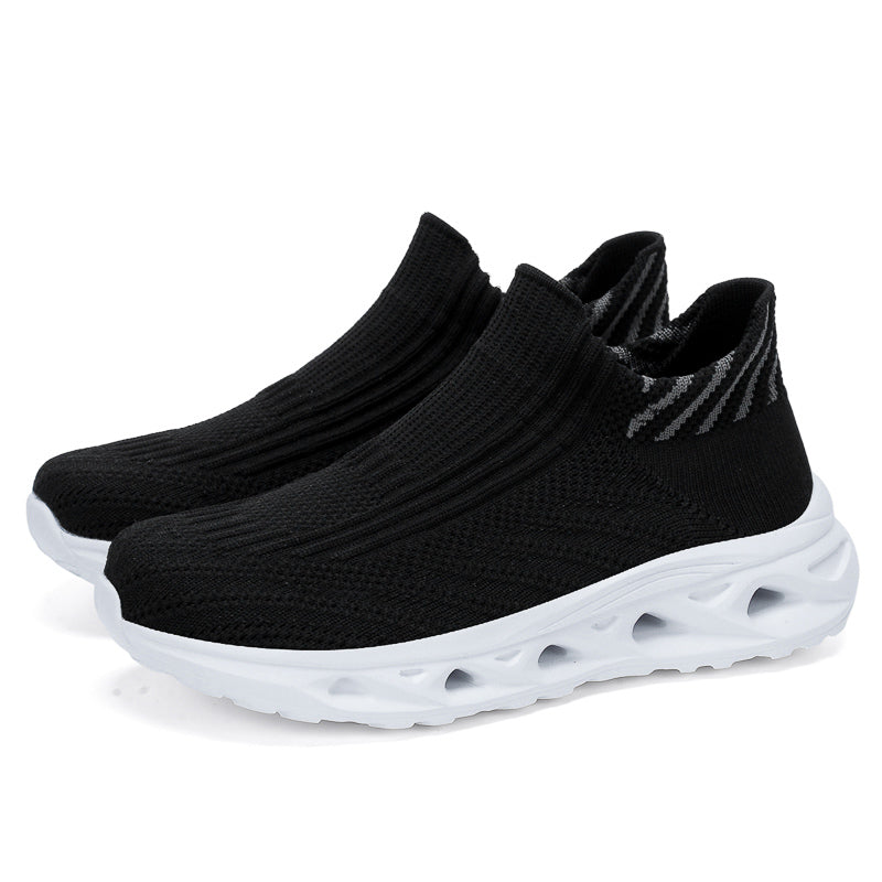 Men‘s’ Slip-On Running Walking Shoes - Zero Laces Comfort, Non-Slip Traction & Cushioned Support