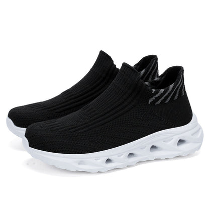Men‘s’ Slip-On Running Walking Shoes - Zero Laces Comfort, Non-Slip Traction & Cushioned Support