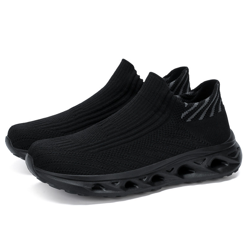 Men‘s’ Slip-On Running Walking Shoes - Zero Laces Comfort, Non-Slip Traction & Cushioned Support