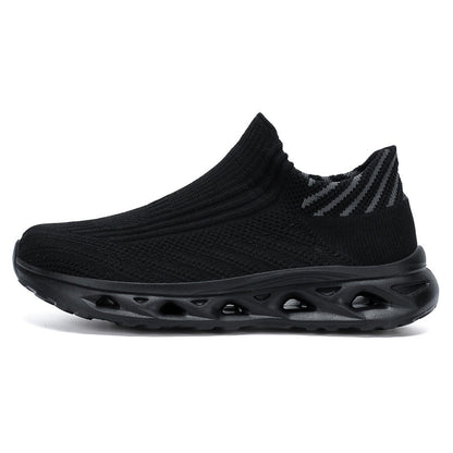 Men‘s’ Slip-On Running Walking Shoes - Zero Laces Comfort, Non-Slip Traction & Cushioned Support