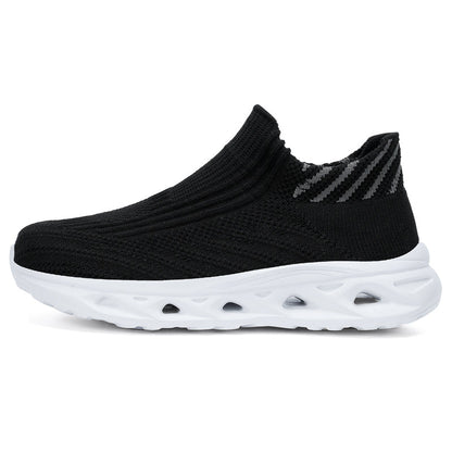 Men‘s’ Slip-On Running Walking Shoes - Zero Laces Comfort, Non-Slip Traction & Cushioned Support