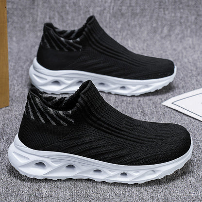 Men‘s’ Slip-On Running Walking Shoes - Zero Laces Comfort, Non-Slip Traction & Cushioned Support