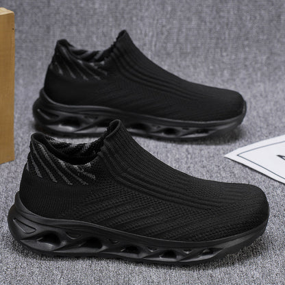 Men‘s’ Slip-On Running Walking Shoes - Zero Laces Comfort, Non-Slip Traction & Cushioned Support