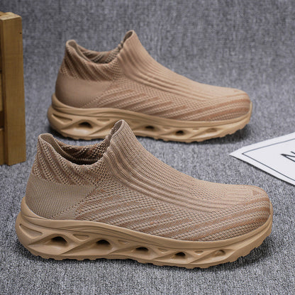 Men‘s’ Slip-On Running Walking Shoes - Zero Laces Comfort, Non-Slip Traction & Cushioned Support
