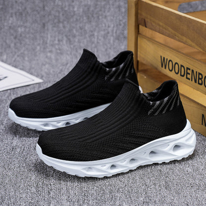 Men‘s’ Slip-On Running Walking Shoes - Zero Laces Comfort, Non-Slip Traction & Cushioned Support