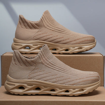 Men‘s’ Slip-On Running Walking Shoes - Zero Laces Comfort, Non-Slip Traction & Cushioned Support