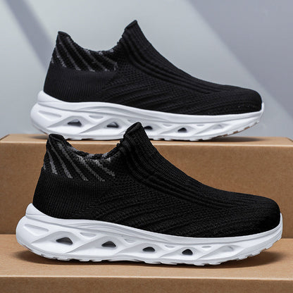 Men‘s’ Slip-On Running Walking Shoes - Zero Laces Comfort, Non-Slip Traction & Cushioned Support