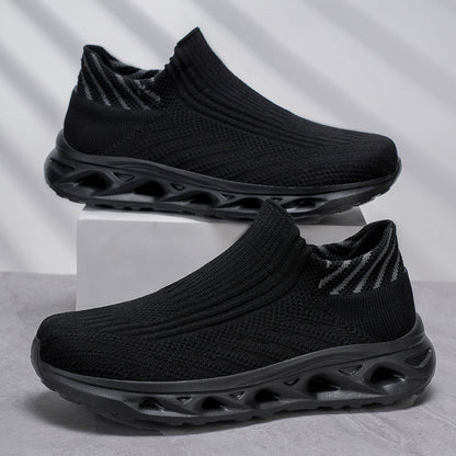 Men‘s’ Slip-On Running Walking Shoes - Zero Laces Comfort, Non-Slip Traction & Cushioned Support