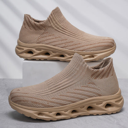 Men‘s’ Slip-On Running Walking Shoes - Zero Laces Comfort, Non-Slip Traction & Cushioned Support