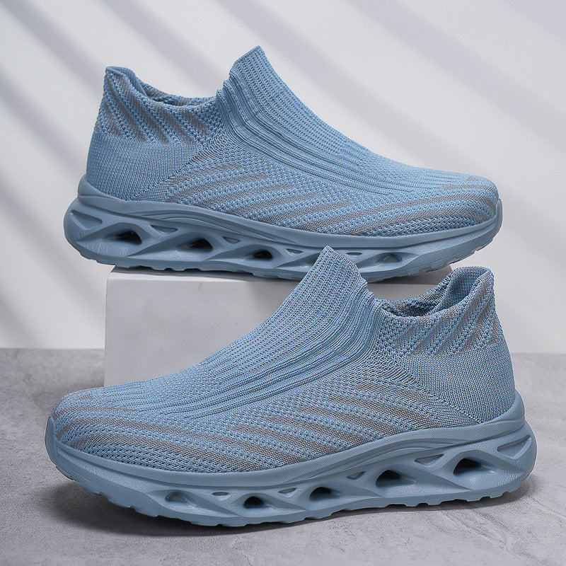 Men‘s’ Slip-On Running Walking Shoes - Zero Laces Comfort, Non-Slip Traction & Cushioned Support