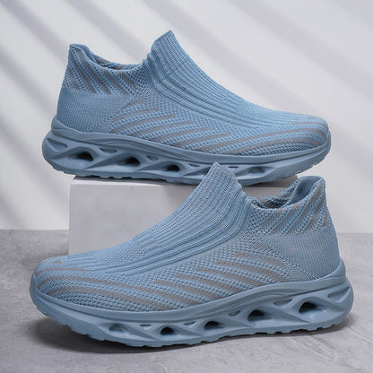 Men‘s’ Slip-On Running Walking Shoes - Zero Laces Comfort, Non-Slip Traction & Cushioned Support