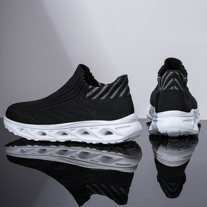 Men‘s’ Slip-On Running Walking Shoes - Zero Laces Comfort, Non-Slip Traction & Cushioned Support
