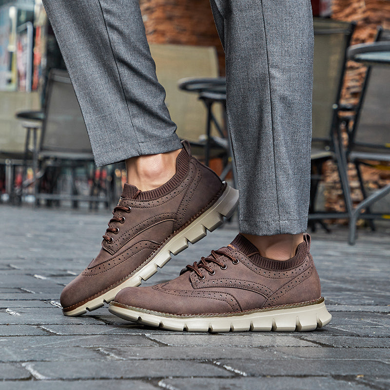 Men’s Retro Leather Zip Boots Built for Comfort, Wide Toe, Arch Support, Pressure Relief, Waterproof for Every Seaso