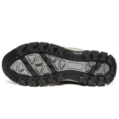 Men's Orthopedic Outdoor Work Boots - Built-In Arch Support; Waterproof Leather Upper; Wide Toe; Non-Slip; Ankle Support; Scratch&Smash&Puncture Resistant; Perfect For Hiking, Travel, Walk and Work.