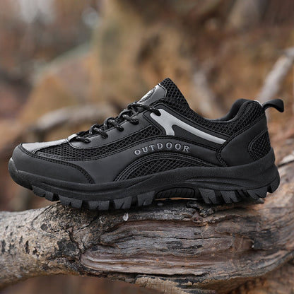 Men's Mesh Hiking Shoes - Lace-Up, Enhanced Support, Wide Toe Box with Arch Support