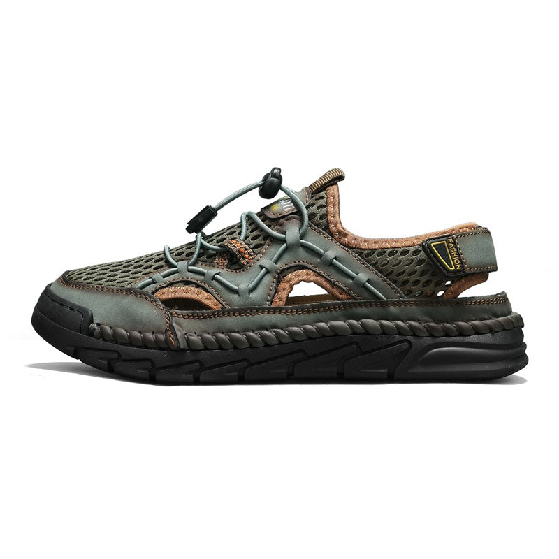 Men's Mesh Hiking Shoes - Slip-On, Breathable, Slip-Resistant, Wide Toe Box with Arch Support