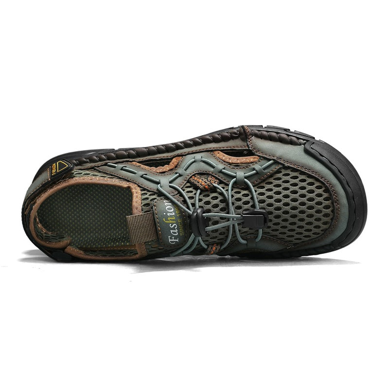 Men's Mesh Hiking Shoes - Slip-On, Breathable, Slip-Resistant, Wide Toe Box with Arch Support