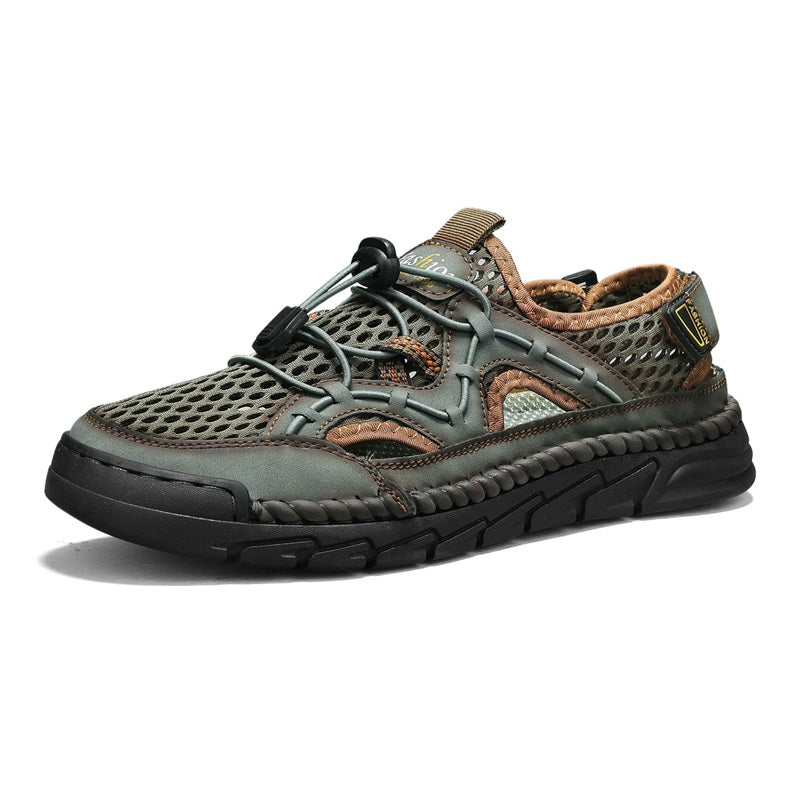 Men's Mesh Hiking Shoes - Slip-On, Breathable, Slip-Resistant, Wide Toe Box with Arch Support