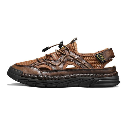 Men's Mesh Hiking Shoes - Slip-On, Breathable, Slip-Resistant, Wide Toe Box with Arch Support