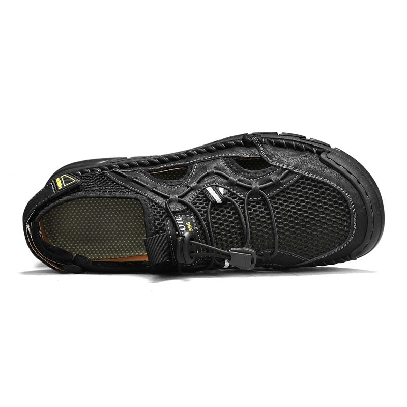 Men's Mesh Hiking Shoes - Slip-On, Breathable, Slip-Resistant, Wide Toe Box with Arch Support
