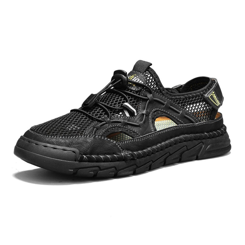 Men's Mesh Hiking Shoes - Slip-On, Breathable, Slip-Resistant, Wide Toe Box with Arch Support