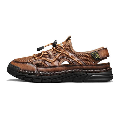 Men's Mesh Hiking Shoes - Slip-On, Breathable, Slip-Resistant, Wide Toe Box with Arch Support