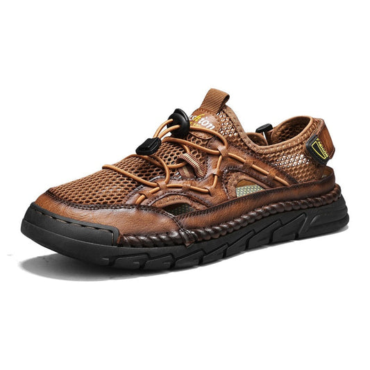 Men's Mesh Hiking Shoes - Slip-On, Breathable, Slip-Resistant, Wide Toe Box with Arch Support