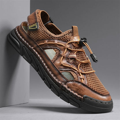 Men's Mesh Hiking Shoes - Slip-On, Breathable, Slip-Resistant, Wide Toe Box with Arch Support