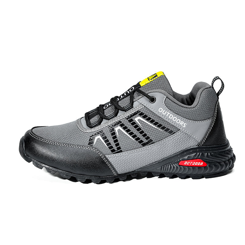 Men's Mixed Material Work Boots - Lace-Up, Waterproof, Wide Toe Box with Arch Support
