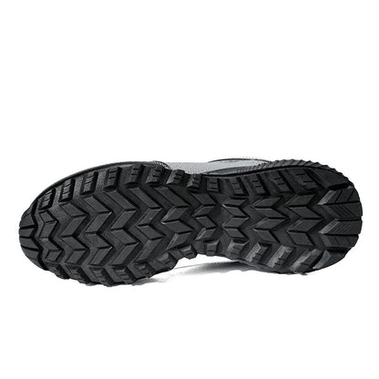 Men's Mixed Material Work Boots - Lace-Up, Waterproof, Wide Toe Box with Arch Support