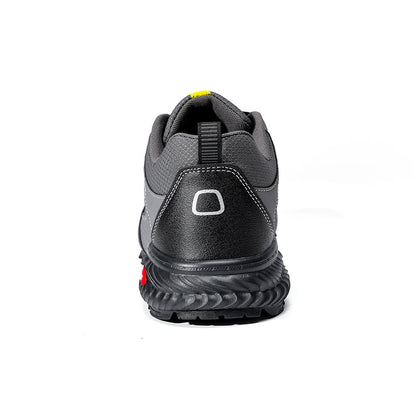 Men's Mixed Material Work Boots - Lace-Up, Waterproof, Wide Toe Box with Arch Support