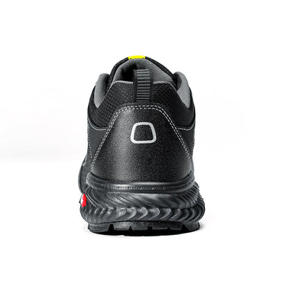 Men's Mixed Material Work Boots - Lace-Up, Waterproof, Wide Toe Box with Arch Support
