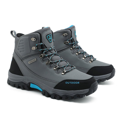 Men's Genuine Leather Work Boots - Lace-Up, Slip-Resistant, Wide Toe Box with Arch Support