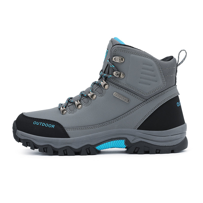 Men's Genuine Leather Work Boots - Lace-Up, Slip-Resistant, Wide Toe Box with Arch Support