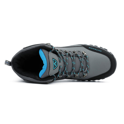 Men's Genuine Leather Work Boots - Lace-Up, Slip-Resistant, Wide Toe Box with Arch Support